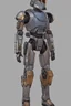 Placeholder: A Star Wars Combat Droid, Wearing Cowboy Clothes, Armor looks similar to Halo, Wearing a cowboy hat.