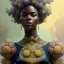 Placeholder: flowers black woman, colorful, intricate, elegant, highly detailed, digital painting, artstation, concept art, smooth, sharp focus, illustration, art by artgerm and greg rutkowski and alphonse mucha