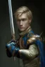 Placeholder: young blond adult royal swordsman with rapier