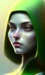 Placeholder: girl, cute, beautiful, green hair, beanie, head and shoulders portrait, 8k resolution concept art portrait by Greg Rutkowski, Artgerm, WLOP, Alphonse Mucha dynamic lighting