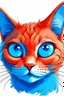 Placeholder: An illustration HGT RESURRECTION of a red cat with bright blue eyes . transparent