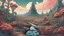 Placeholder: comic style, highly detailed ,gorgeous otherworldly landscape, otherworldly plants