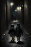 Placeholder: des petits enfant marchent dans des sombres rues