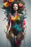 Placeholder: Dynamic ink art by alberto seveso of a full woman body shot, long legs ,crawn, wide shot, cyberpunk plants and flowers, neon, vines, flying insect, front view, dripping colorful paint, tribalism, gothic, shamanism, cosmic fractals, dystopian, dendritic, artstation: award-winning: professional portrait: atmospheric: commanding: fantastical: clarity: 64k: ultra quality: striking: brilliance: stunning colors: amazing depth, cute colorful lighting (high definition)++, photography, cinematic, detaile