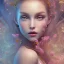 Placeholder: fairy, pink, blue, beautiful, happy, gold, jewels, hyperrealism, masterpiece, expert, cinematic lighting, sharp focus, 8K, pastel, macro lens, woman, detailed, flower