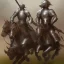 Placeholder: Medieval cavalry galloping. Warriors. Leather armor. Black. Sharp details. Roar.