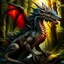 Placeholder: mythical drogon, forest backwornd, adult book cover