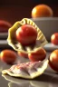 Placeholder: Raviolis composite with cherry tomato and albahaca, olive oil. renaissance style still life, moisture, art, natural, ornaments, marble, gold, high kitchen, smooth, gradient color background, unreal engine 5, ray tracing, RTX, lumen lighting, ultra detail, volumetric lighting, 3d.