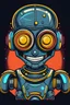 Placeholder: ROBOT wearing sunglasses, Style: NEW, Mood: Groovy, T-shirt design graphic, vector, contour, WITH background.