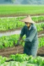 Placeholder: Asian farmer growing cover crops