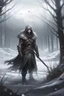 Placeholder: winter landscape, with a (((emaciated:1.5))) (((desiccated:1.5))) male warlock with pallid white skin, dressed in furs and (((leather armour:1.4))) once attractive, he is a (((necromancer:1.2))), a undying, reborn, he is (((skinny:1.7))) and (((slim:1.6))) dressed in a robes and a cloak, his face has an unearthly beauty, his clothes are torn and tattered, flapping in the wind, (((musclular:1.5))), (((undead:1.6))), striding through fire