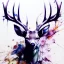 Placeholder: deer, 3D, leaning pose, watercolor illustration by <agnes cecile> <Yoji Shinkawa>,