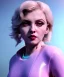 Placeholder: Artist, young madonna, android woman, sweet, blonde, white skin, long eyeliner, contour make-up, short hair, circuits, ghost in the shell, latex coat, feather, cyber punk, neon, bamboo, blood, portrait, studio photo, unreal engine 5, soft color, 16 bit, god lights, ray tracing, RTX, lumen lighting, ultra deatail, volumetric lighting, 3d, finely drawn, hd.
