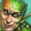 Placeholder: dungeons and dragons, fantasy, goblin, king, green skin, watercolour, large strokes, distinct face, portrait, head, crude crown