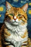 Placeholder: Portrait of a cat by Van Gogh