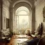 Placeholder: Living room with a big full wall window, white Beaux Arts architecture,interior design,point of perspective,by Jean Baptiste Monge, Epic cinematic, brilliant stunning, intricate, meticulously, detailed, dramatic atmospheric, maximalist digital matte painting