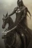 Placeholder: sauron on horse by h r Giger, dystopian surrealism, dark horror fantasy, hdr, artstation intricate details, demonic, dark art