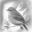 Placeholder: Realistic portrait drawing of a garden warbler tit