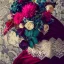 Placeholder: delicate bouquet of lace and pearls, chiaroscuro, vivid colors, festive colors, dramatic lighting, beautiful composition, aesthetic layout