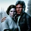 Placeholder: old carrie fisher embracing harrison ford in star wars, waist up portrait, photorealistic faces, intricate, masterpiece, expert, insanely detailed, 4k resolution, cinematic smooth, intricate detail , soft smooth lighting, soft pastel colors,