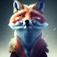 Placeholder: Armor wearing Fox, character design,ultra realistic,shiny, smooth, studio quality, octane render, Surrealism, Triadic colour scheme polaroid 100