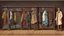 Placeholder: fantasy cartoon illustration: a cabinet full of new clothes for men in the 19th century