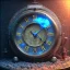 Placeholder: a blue crystal sand clock on an old table, scary, steam punk, realistic, made in octane, cinematic, ultra-realistic, extremely detailed octane rendering, 8K, VRAY Super Real ar 2:3, dof photorealistic futuristic 50mm lens hard lighting dark gray tintype photograph, realistic lighting