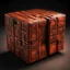 Placeholder: Create an image of old cubical computer copper with strange runes