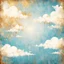 Placeholder: Hyper Realistic Sky-Blue, White & Golden Retro-Grungy-Rustic-Background