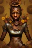 Placeholder: an abstract painting of rusted metal and flowers, african portrait, rust, scaffolding, iron cladding, decay, mixed media, textured, anatomically correct, beautiful perfect face, sharp focus, highly detailed