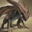 Placeholder: This dragon has 4 horns pointing foward. Its neck is short; Its snout is vertically tall, wide, short, and smooth. Its teeth are short. It has rounded claws, frills, and soft scales. Its tail is medium length and very wide.