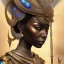 Placeholder: sango fantasy, fantasy magic, intricate, sharp focus, illustration, highly detailed, digital painting, concept art, matte, masterpiece head sexy African beauty black afro hair space lady silver tiger head Egyptian princess pyramid