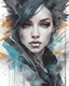 Placeholder: action illustration of raven black, geometric forms, triangles, intricate, elegant,style of Carne Griffiths artllustration, croma conc Semi realistic,