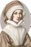 Placeholder: portrait of a renaissance woman in winter clothes the style of da vinci on a white background