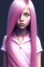 Placeholder: 12 year old girl, cute, beautiful, portrait, long hair, pink hair