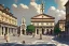 Placeholder: Piazza De ferrari,Vignola classicism ,palladio,rooftitles, uphill road building ,Various colourful city,A beautiful,liveable street with beautiful Human scaled,,green building,plants,tree,stairs,detailed facades,hyperrealistic,photorealistic,4k,