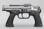 Placeholder: Pistol chrome with gadgets and accessories and symbols system