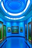 Placeholder: A museum for displaying paintings whose side walls are oval and made of blue glass