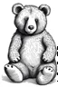 Placeholder: bear a small round bear with a soft cuddly appearance on white background but without colour only outer outline without colour