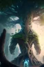 Placeholder: An ent from middle earth in futuristic scene with tree