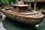 Placeholder: Flying boat made of stone in an Aztec style
