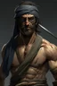 Placeholder: An incredibly muscular, Gypsy man. He is blind and wears a strip of cloth over his eyes. He carries a single, massive broadsword. His face shows a look of grim determination.