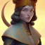 Placeholder: Portrait of Merlín with sorcer hat and mid-12th century sorcer apparel.extremely detailed face,crystal clear Big eyes,perfectly centered image,intricate detail.Diseney style, korra character style.and Kilian Eng art color