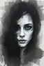 Placeholder: A hauntingly beautiful abstract portrait of a human face emerging from soft charcoal strokes. The figure is partially obscured with blurred, smudged textures, creating an ethereal and ghostly effect. The face conveys subtle sadness and mystery, with deep shadows and faint highlights giving it a timeless ...