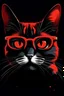 Placeholder: Content SMM Helper black red cat in glasses