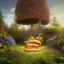 Placeholder: pixar style, volumetric summer garden environment and background, realistic painting of steak burger, looking excited, volumetric lighting, dramatic lighting, detailed digital painting, extreme dense and fine fur, anime, ornate, colour-washed colors, elegant, small minutiae, tiny features, particulars, centered, smooth, sharp focus, renderman gofur render, 8k, uhd, detailed eyes, realistic shaded volumetric lighting, sunlight caustics, backlight, centered camera view