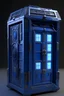 Placeholder: ultra detailed and intricate 3d rendering of a hyperrealistic “cyberpunk tardis box” symmetric, front view