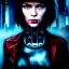 Placeholder: fullbody portrait in oil on canvas ,beautiful biker female robot, ominous, intense stare, sad eyes, post-apocalyptic in a cyberpunk city, ghost in the shell, Akira, BladeRunner movie poster, masterpiece, realistic, intricate detail, sci-fi fantasy style, volumetric lighting, particles, highly detailed ,cinamatic , deep colours,8k, by Caravaggio