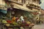 Placeholder: A greengrocer in colorful genoa street+Italian sea+alphonse mucha, greg rutkowski,matte painting, cryengine, hyper detailed, felix kelly, fantasy art, seb mckinnon