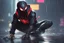 Placeholder: Miles morales in 8k nier automata drawing style, cyberpunk suit them, cinematic mood, neon effect, close picture, rain, highly detailed, high details, detailed portrait, masterpiece,ultra detailed, ultra quality